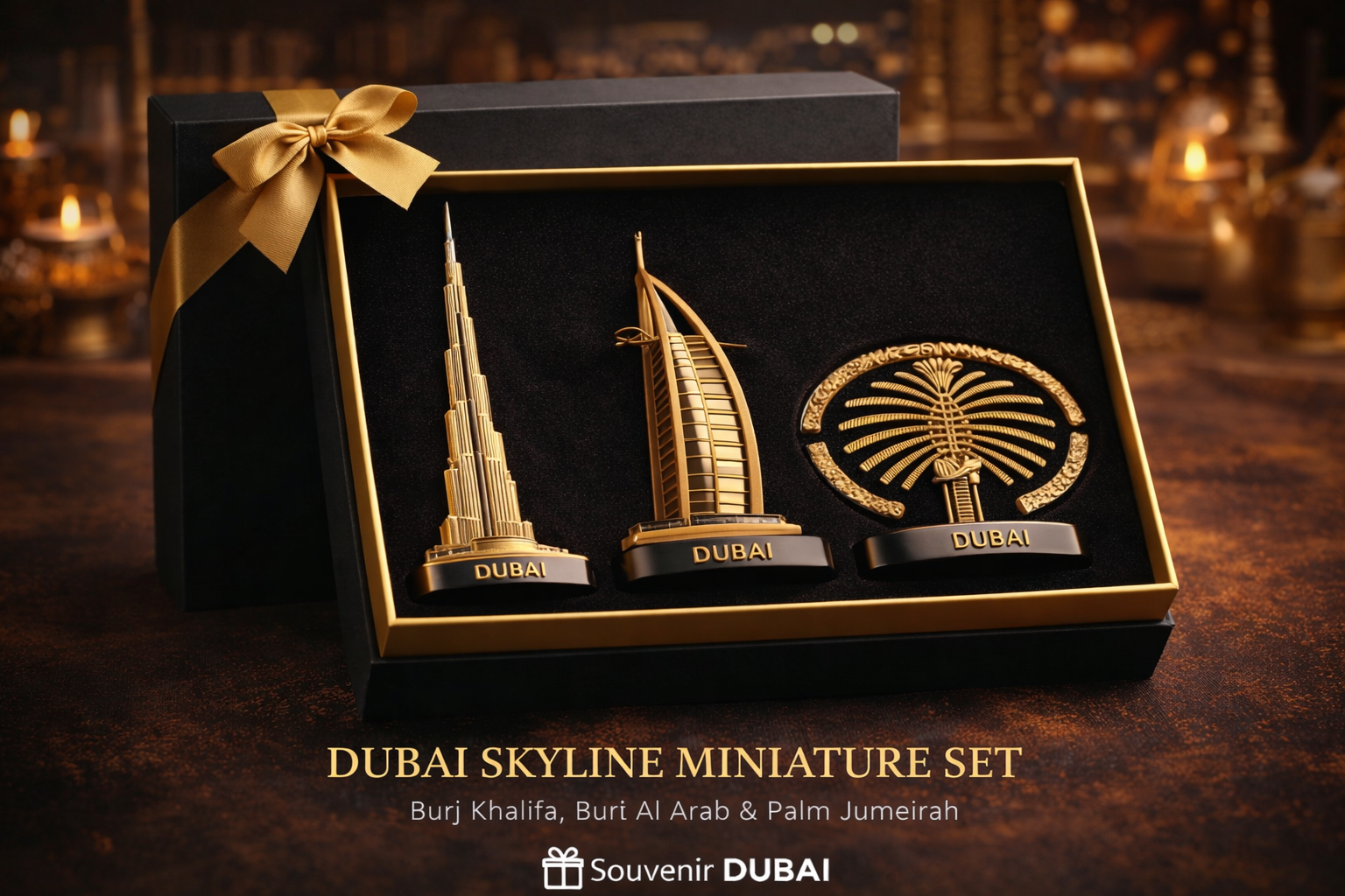 Dubai skyline miniature set display