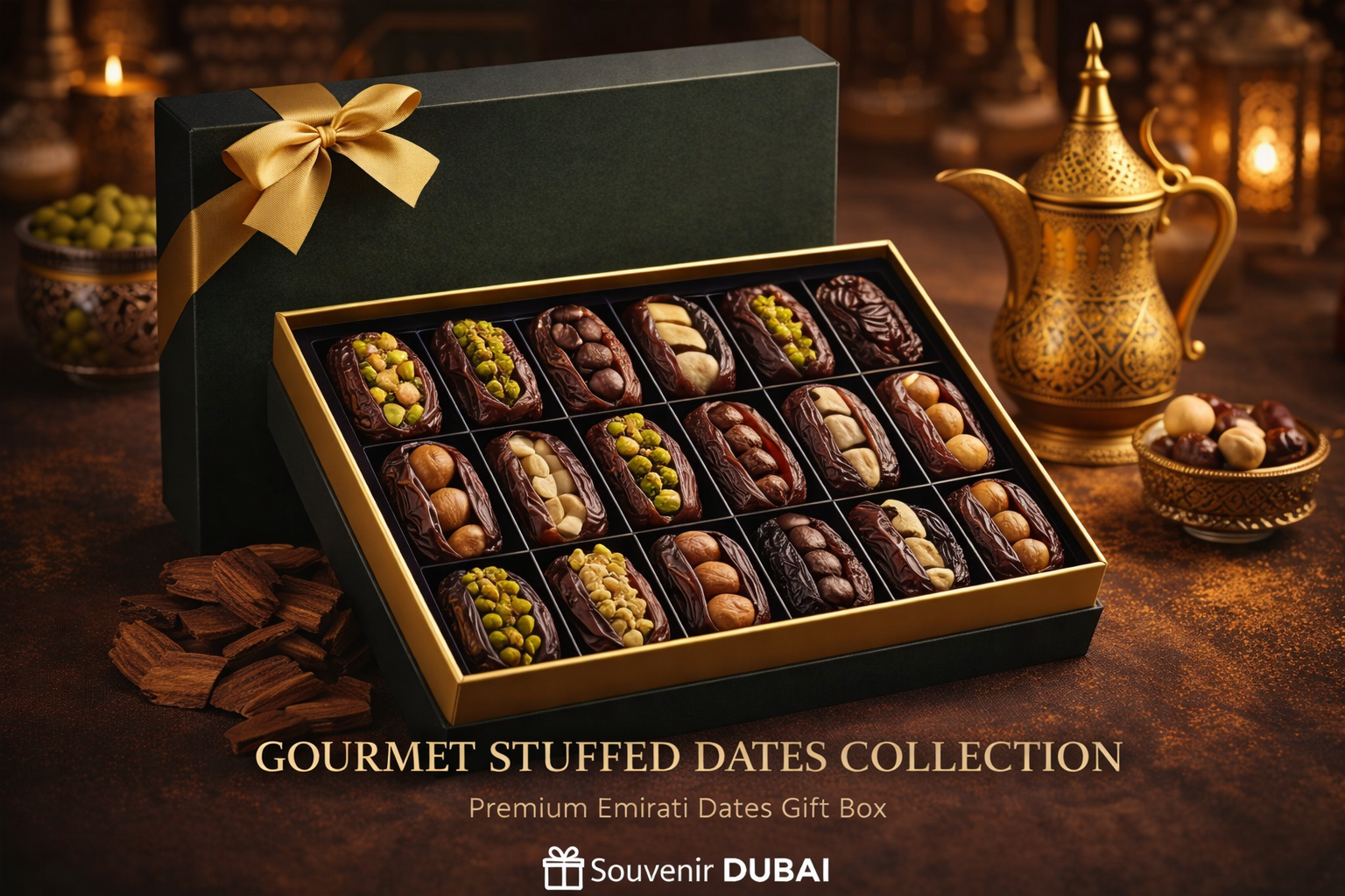 Luxurious Emirati dates collection display